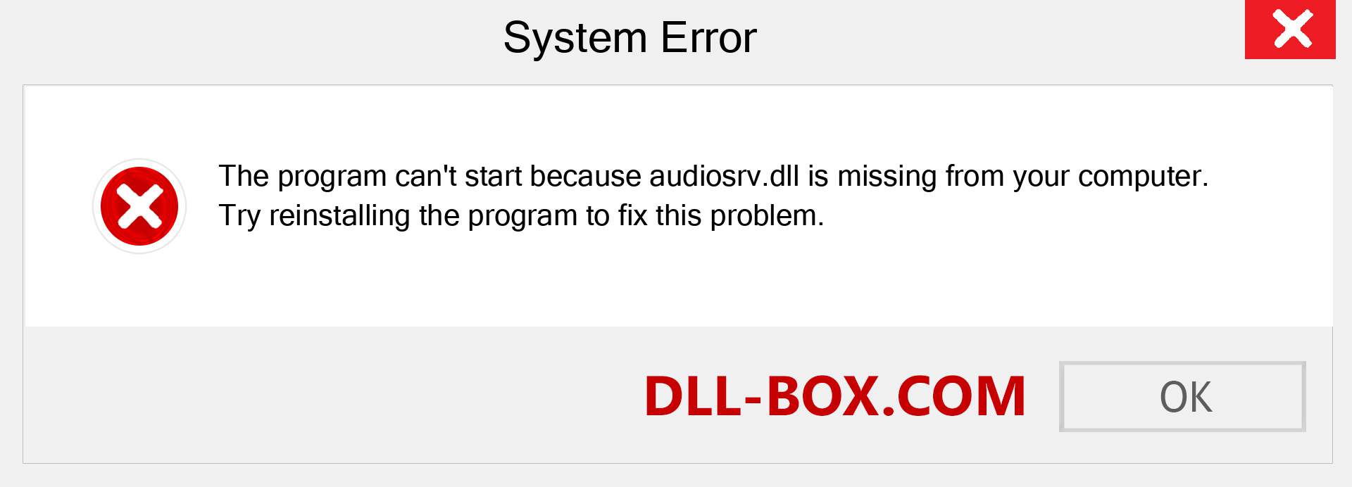  audiosrv.dll file is missing?. Download for Windows 7, 8, 10 - Fix  audiosrv dll Missing Error on Windows, photos, images