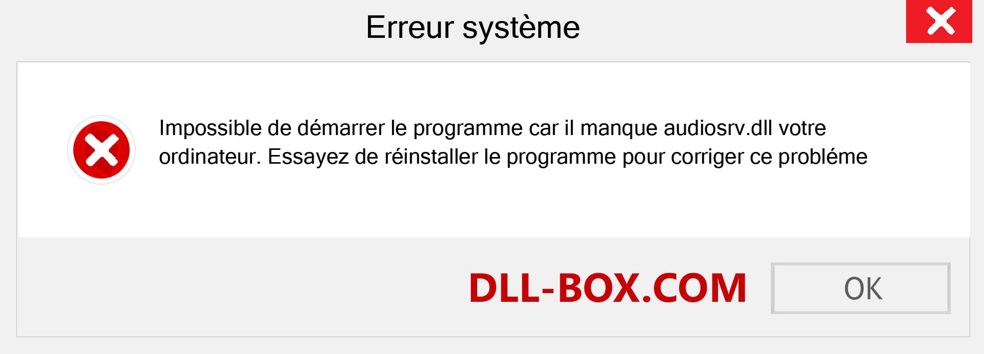 Le fichier audiosrv.dll est manquant ?. Télécharger pour Windows 7, 8, 10 - Correction de l'erreur manquante audiosrv dll sur Windows, photos, images